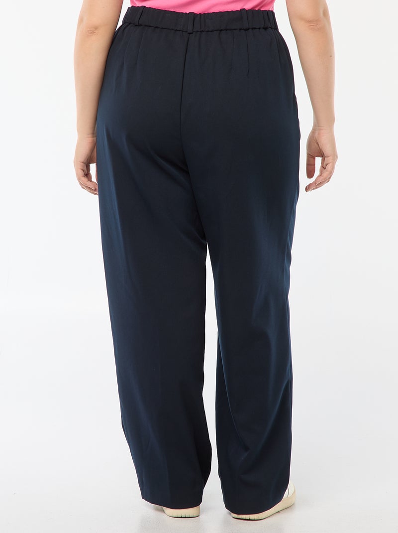 Pantalon wide leg taille haute Bleu - Kiabi