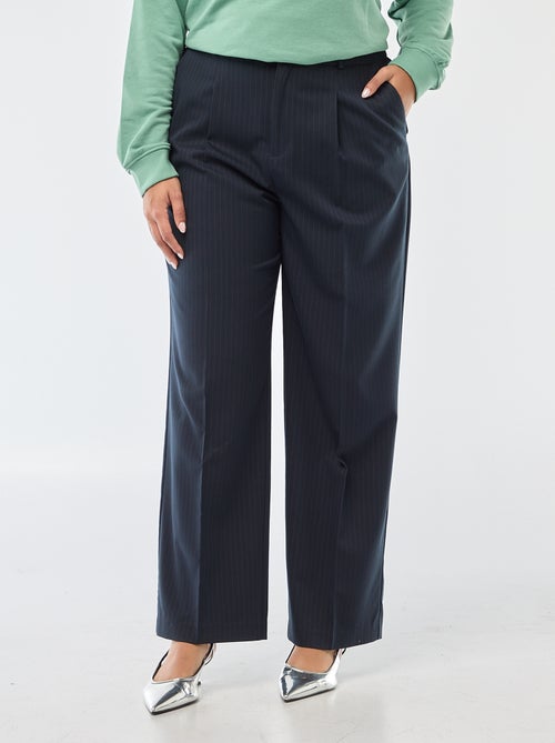 Pantalon wide leg taille haute - Kiabi