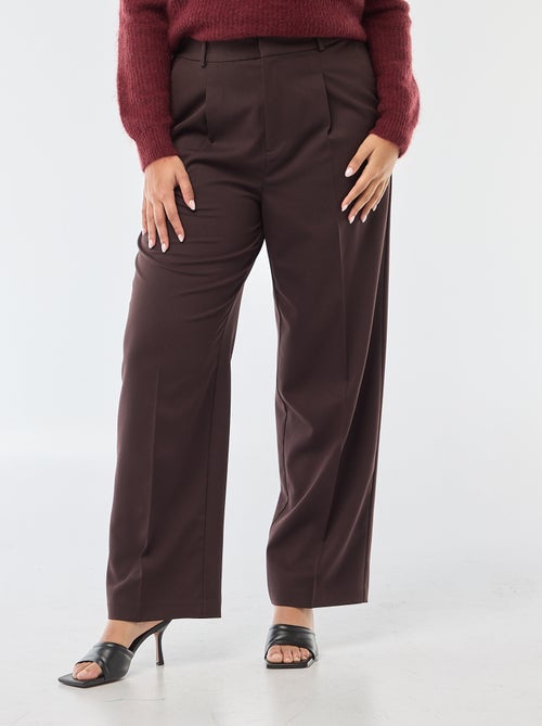 Pantalon wide leg taille haute - Kiabi