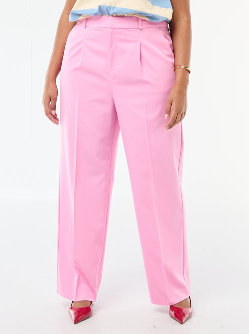 Pantalon wide leg taille haute - Kiabi