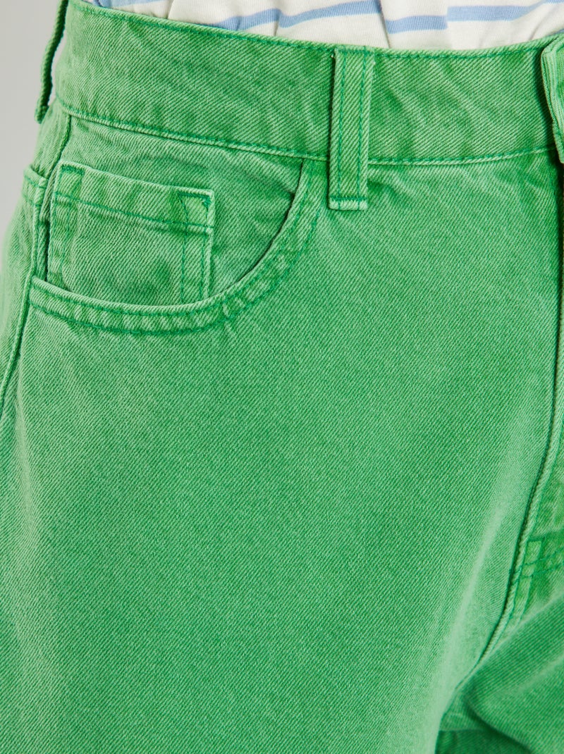 Pantalon wide leg taille haute Vert - Kiabi