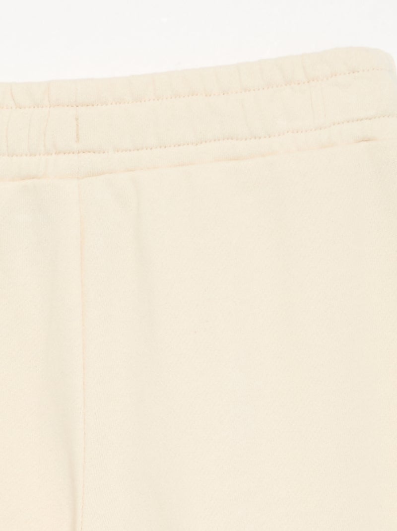 Pantalon wide leg uni Ecru - Kiabi