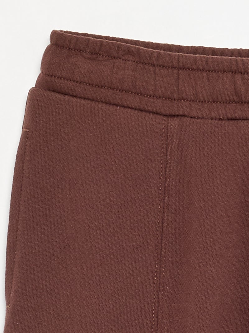 Pantalon wide leg uni Marron - Kiabi