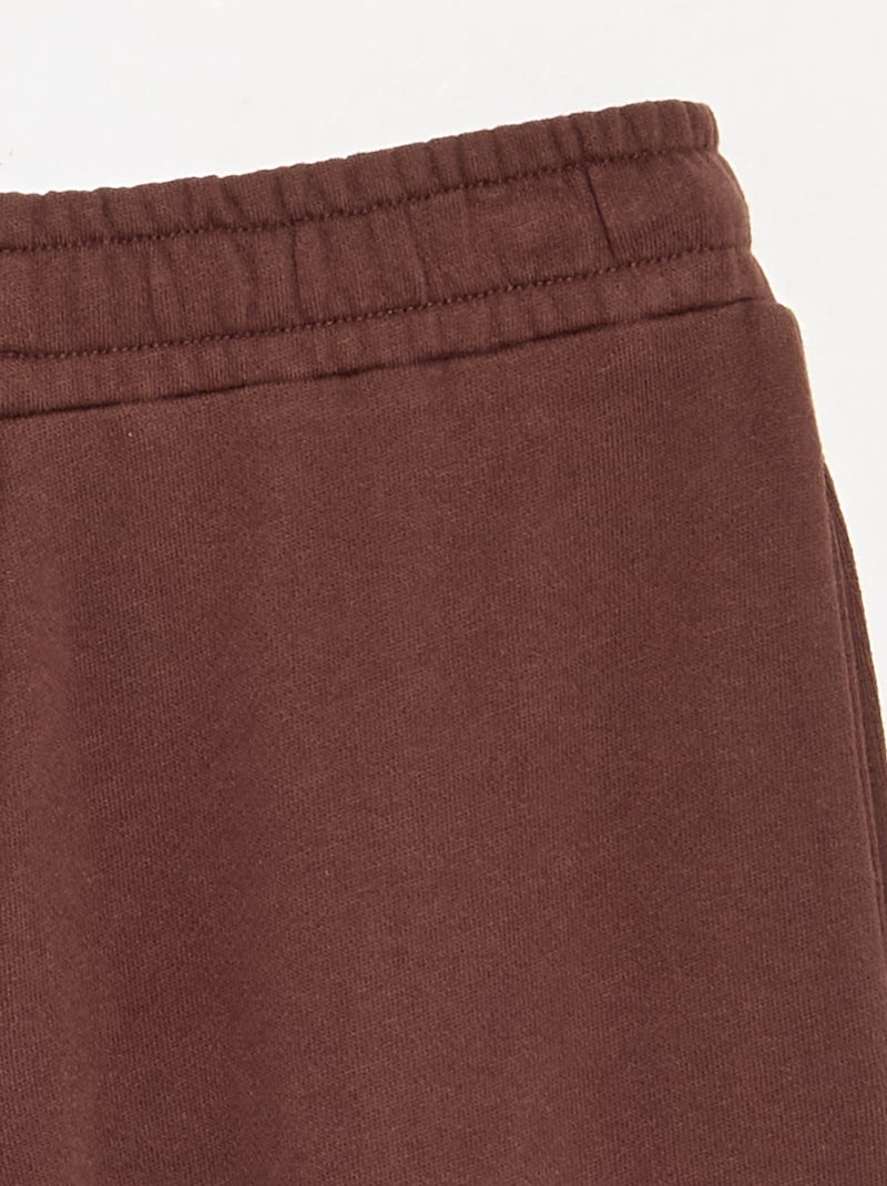 Pantalon wide leg uni Marron - Kiabi