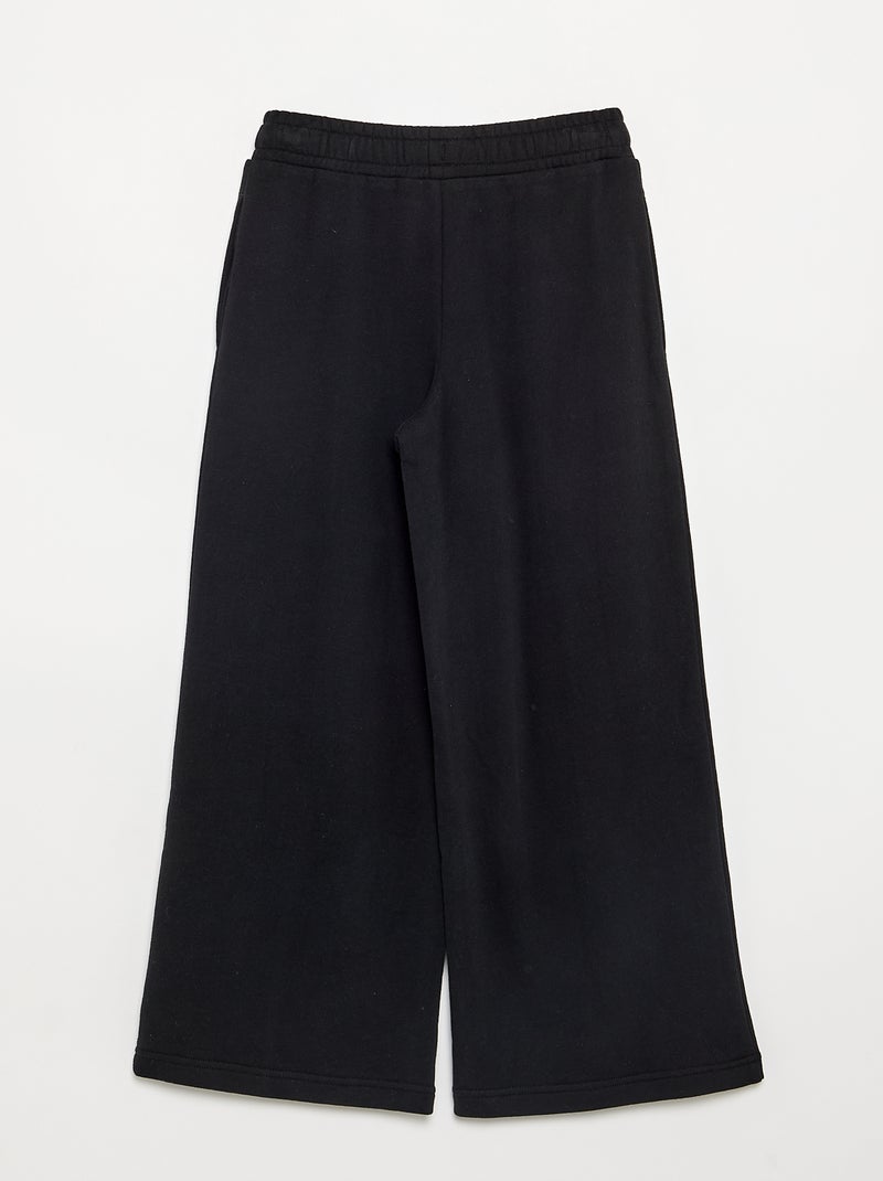 Pantalon wide leg uni Noir - Kiabi