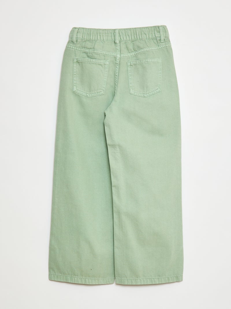 Pantalon wide leg Vert - Kiabi
