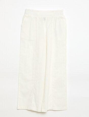 Pantalon wide leg/coupe large en coton tissé
