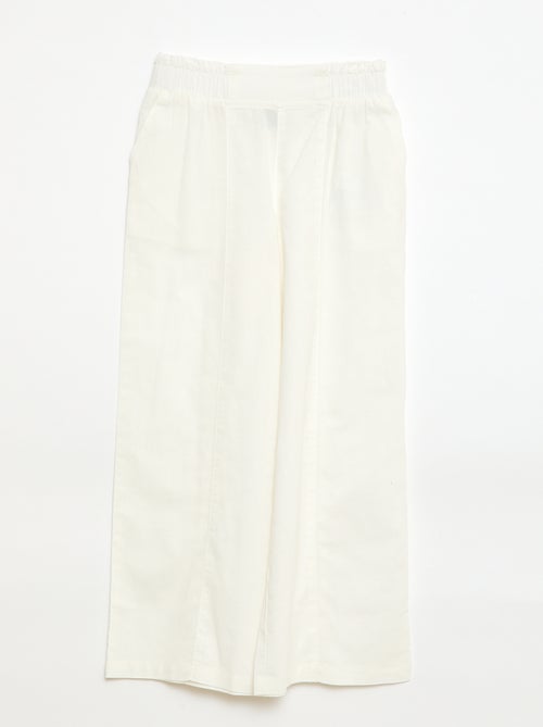 Pantalon wide leg/coupe large en coton tissé - Kiabi