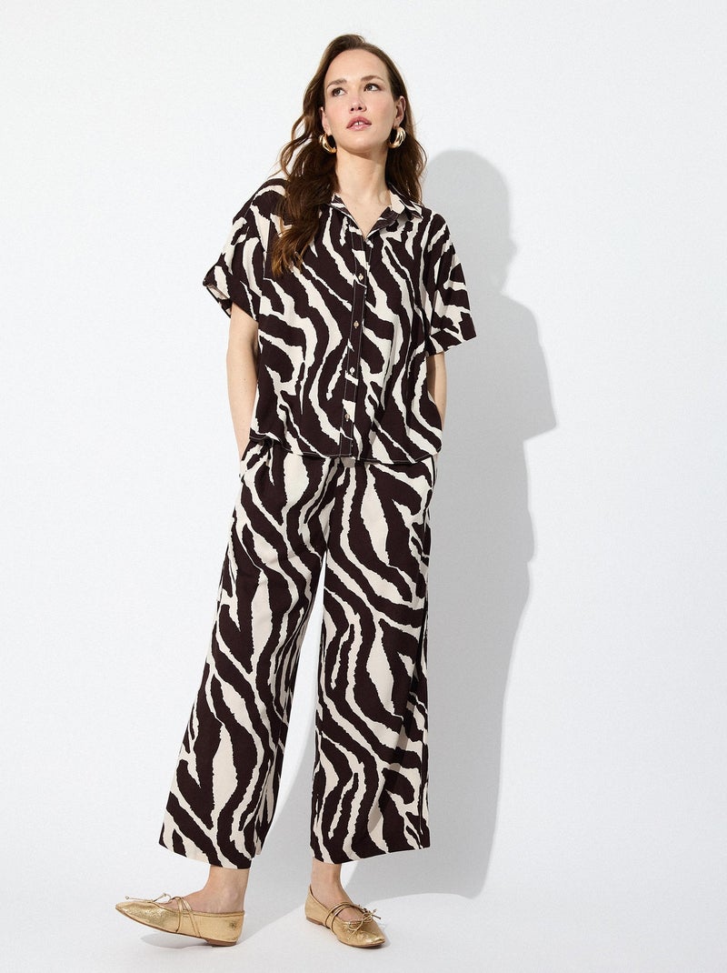 Pantalon zèbre MO Fashion Marron - Kiabi