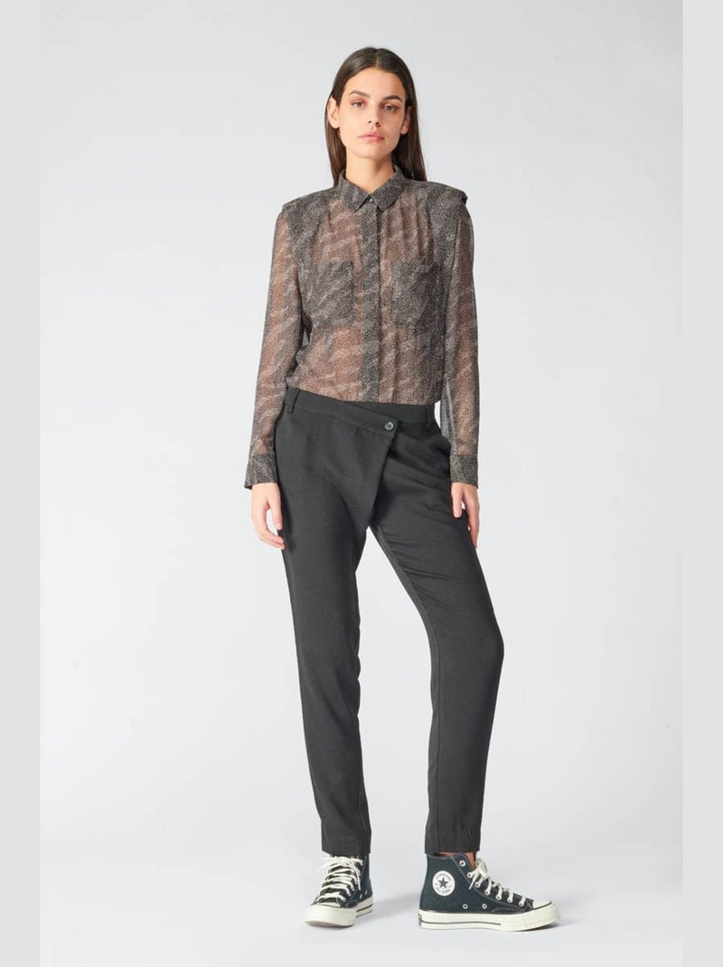 Pantalon ZEFIRA carotte 'Le Temps Des Cerises' Noir - Kiabi