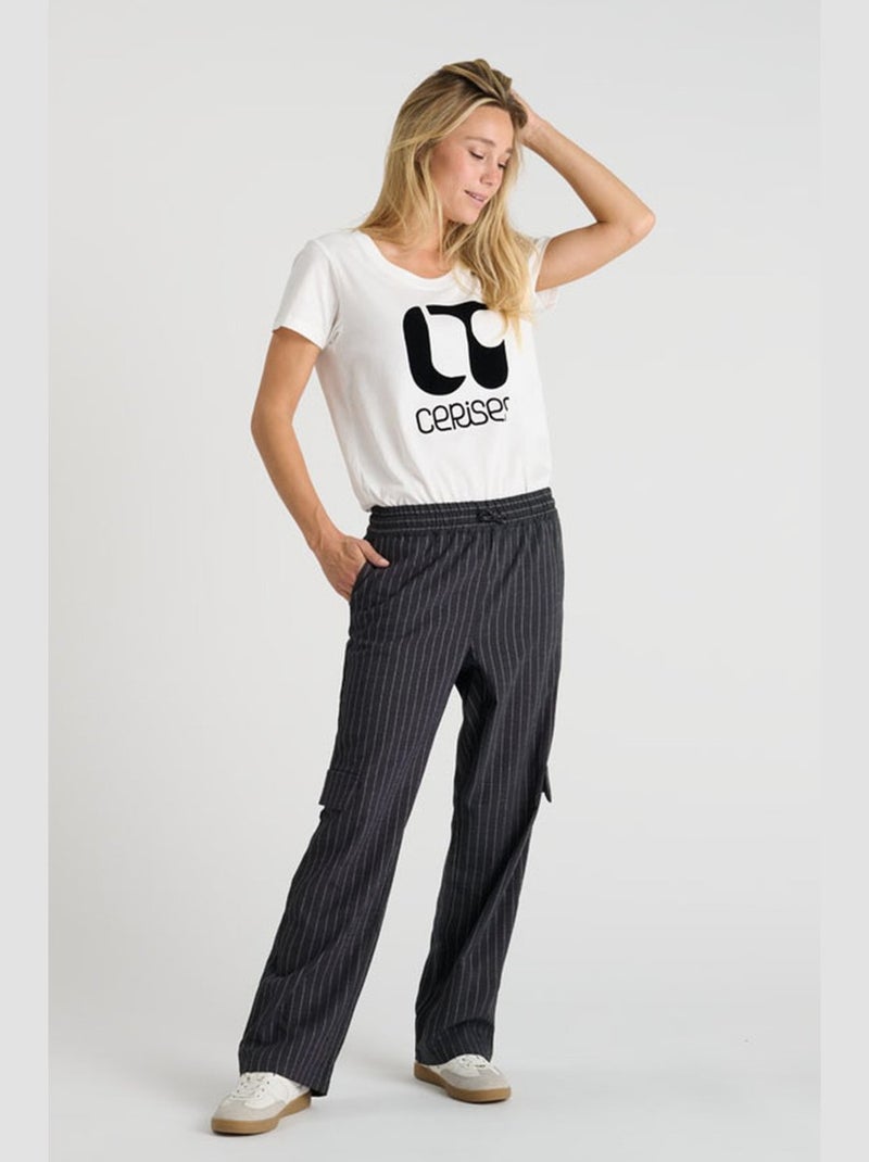 Pantalon ZITAGI droite 'Le Temps Des Cerises' Gris - Kiabi