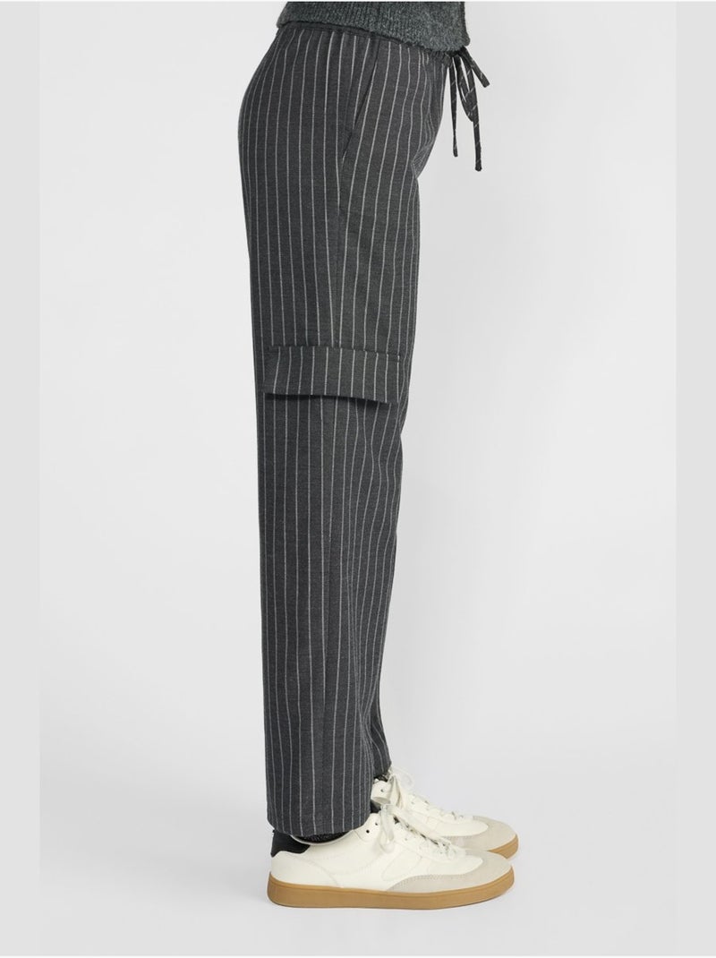 Pantalon zitagi droite 'le temps des cerises' Gris - Kiabi