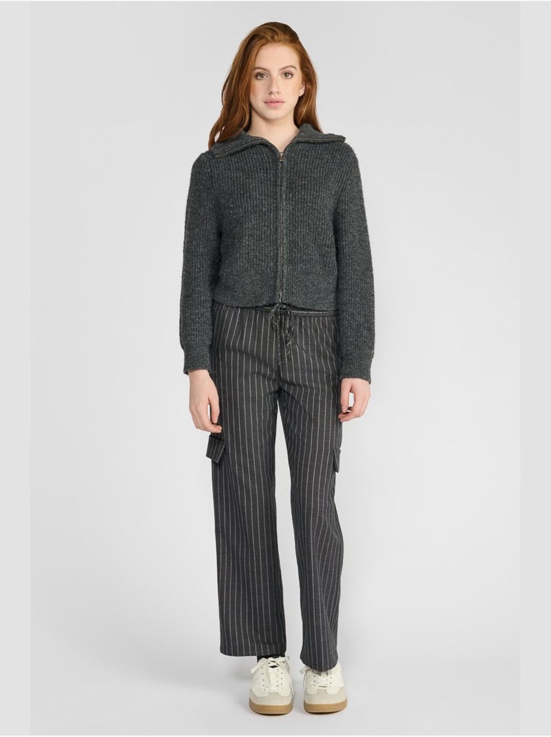 Pantalon zitagi droite 'le temps des cerises' Gris - Kiabi