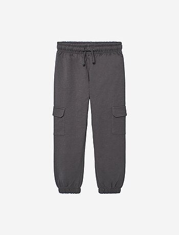 Pantalons cargo cardés, gris
