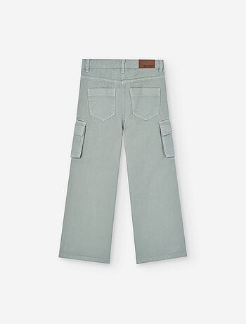 Pantalons cargo confortables en coton, vert clair