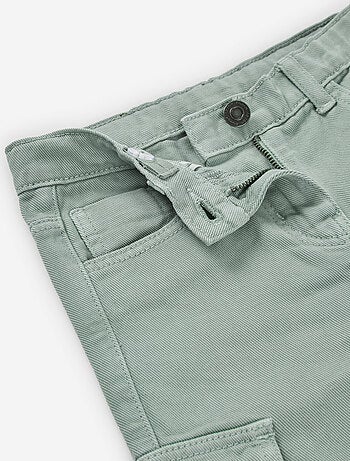 Pantalons cargo confortables en coton, vert clair