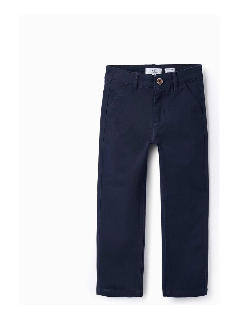 Pantalons chino bleu foncé pour garçon ROYALS OFF DUTY Bleu foncé - Kiabi
