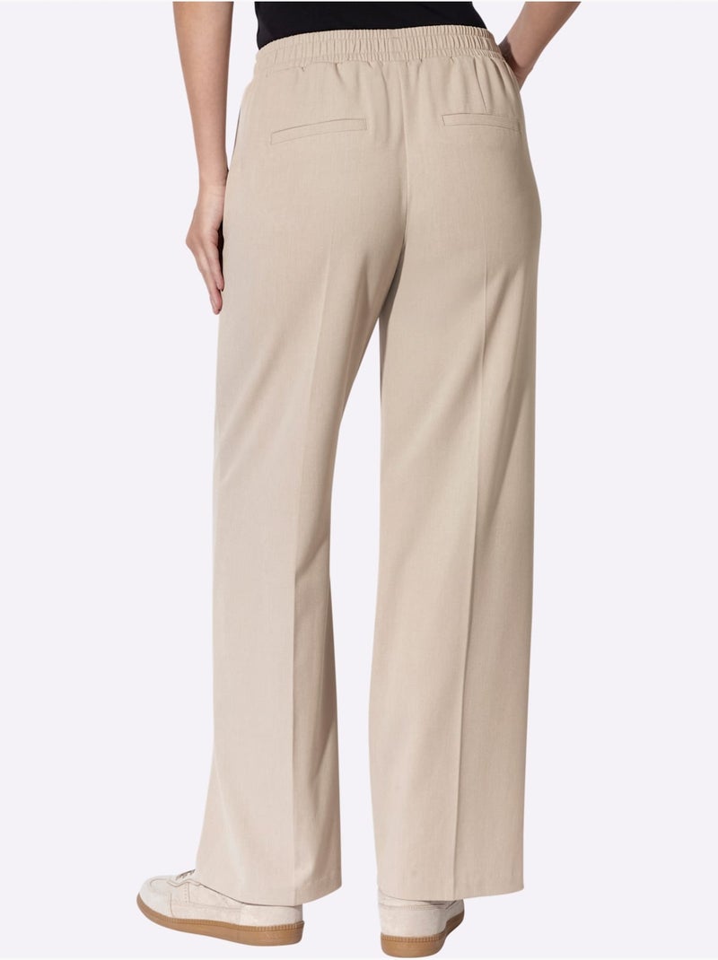 Pantalons coupe confortable - Taille standard - helline Beige chiné - Kiabi