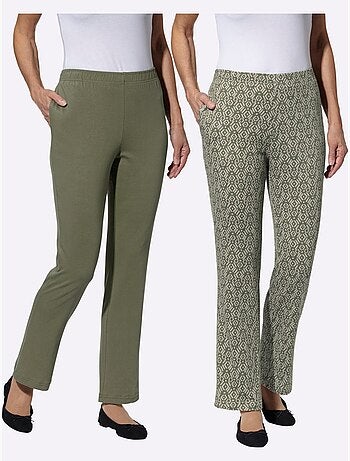 Pantalons de loisirs avec ceinture élastique et motifs variés - Taille standard - Moda Vilona