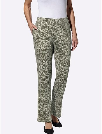 Pantalons de loisirs avec ceinture élastique et motifs variés - Taille standard - Moda Vilona