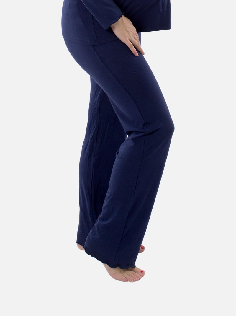 Pantalons de pyjama de grossesse 'Bogema' Bleu marine - Kiabi