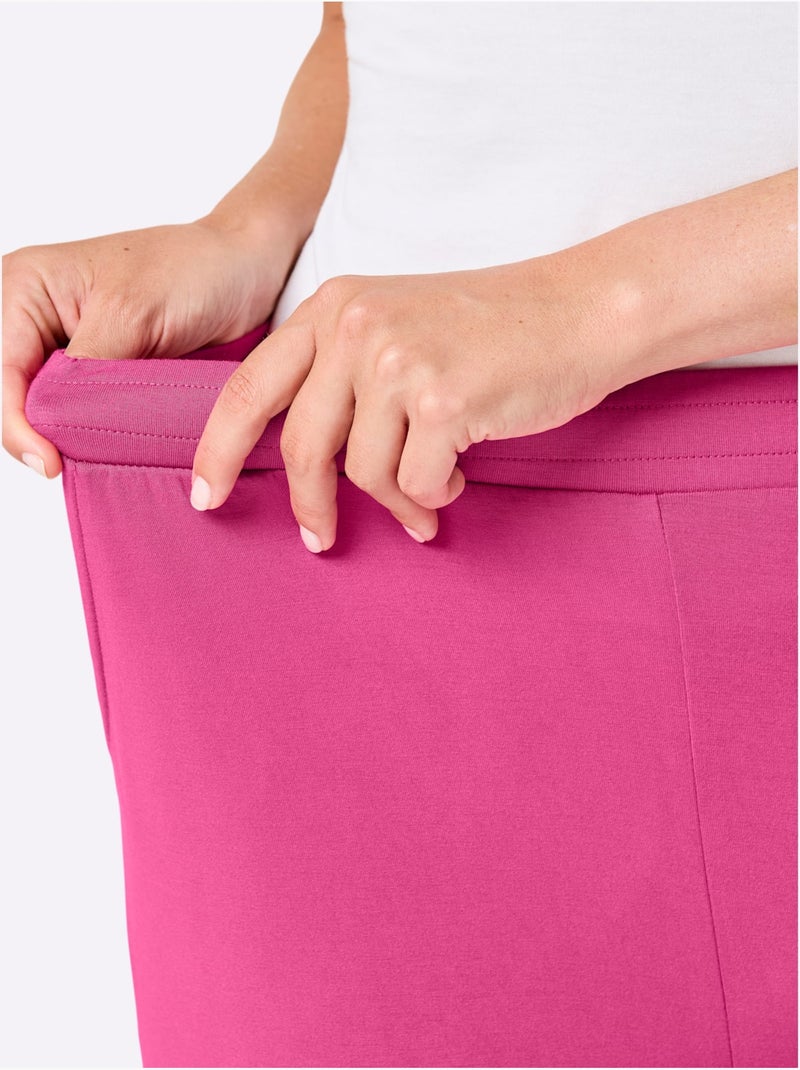 Pantalons en jersey fin avec ceinture élastique et poches - Taille standard - Witt Noir Rose - Kiabi