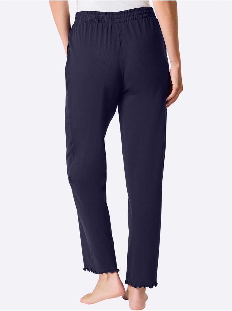Pantalons Jersey Fin - Taille Courte - Witt - Lot de 2 Noir Bleu - Kiabi
