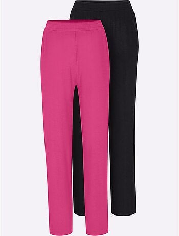 Pantalons jersey fin avec ceinture élastique et poches biais - Taille courte - Witt
