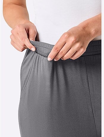 Pantalons jersey fin avec ceinture élastique et poches biais - Taille courte - Witt