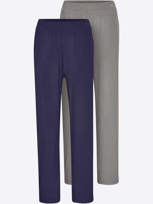 Pantalons longs en jersey avec ceinture élastique et poches - Taille courte - Witt - Kiabi Pantalons longs en jersey avec ceinture élastique et poches - Taille courte - Witt - Kiabi