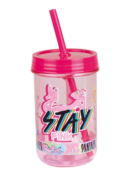 Panthere Rose Mug Avec Paille 390ml - Kiabi