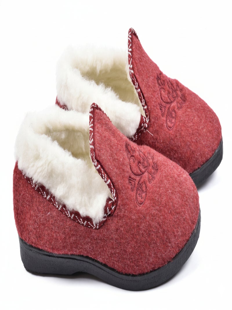 Pantoufle Charentaise femme hiver Bordeaux - Kiabi