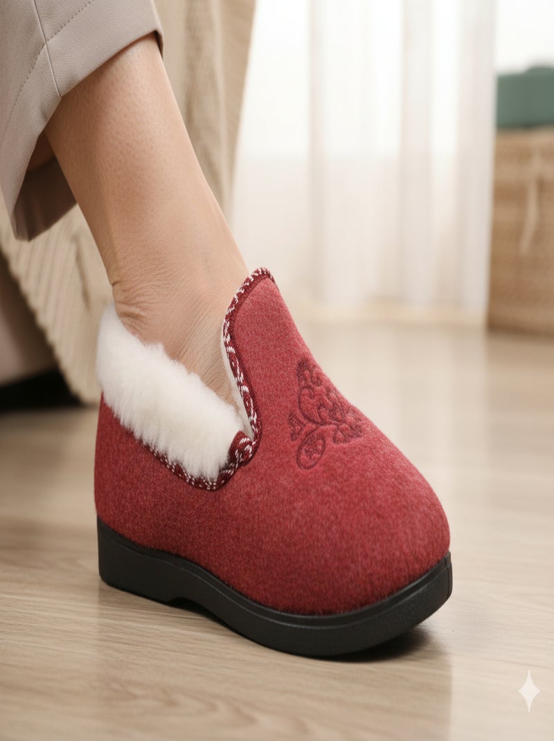 Pantoufle Charentaise femme hiver Bordeaux - Kiabi
