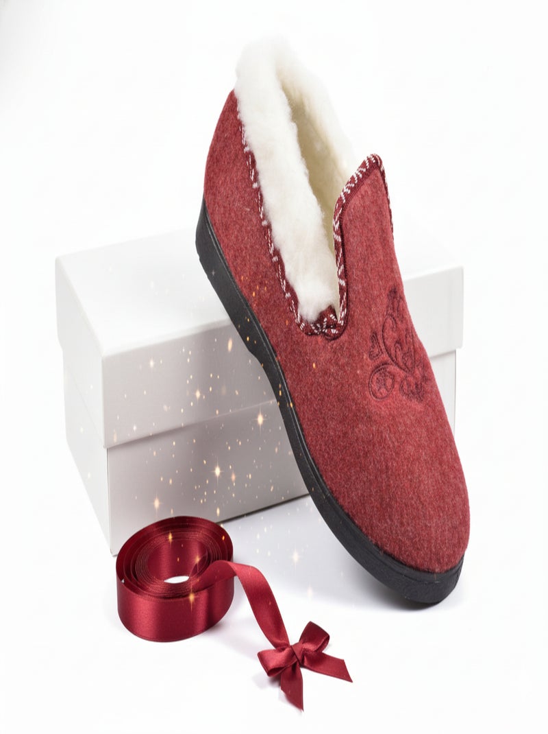 Pantoufle Charentaise femme hiver Bordeaux - Kiabi
