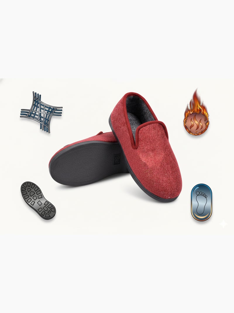 Pantoufle Charentaise femme hiver Rouge carmin - Kiabi