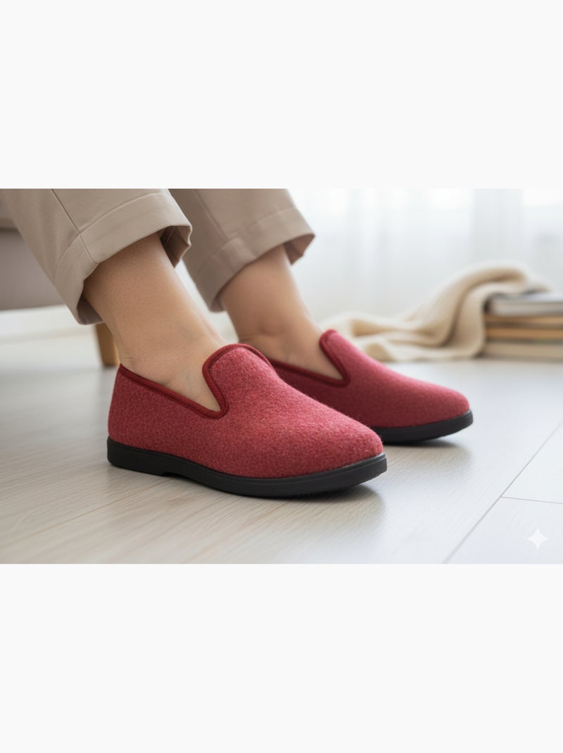 Pantoufle Charentaise femme hiver Rouge carmin - Kiabi