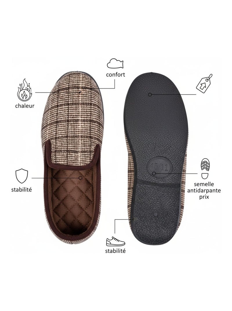 Pantoufle CHARENTAISE Homme Marron - Kiabi