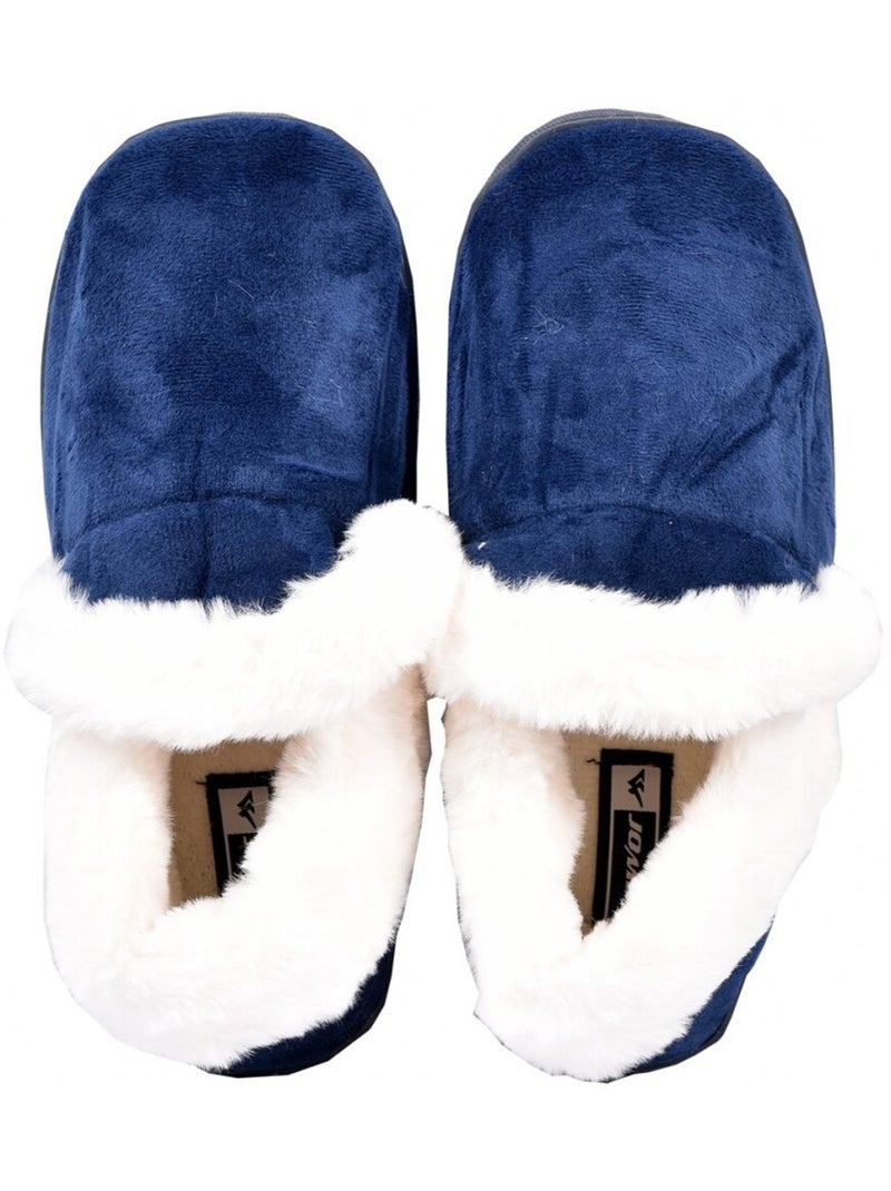 PANTOUFLE Femme Chausson COCOONING Bleu marine - Kiabi