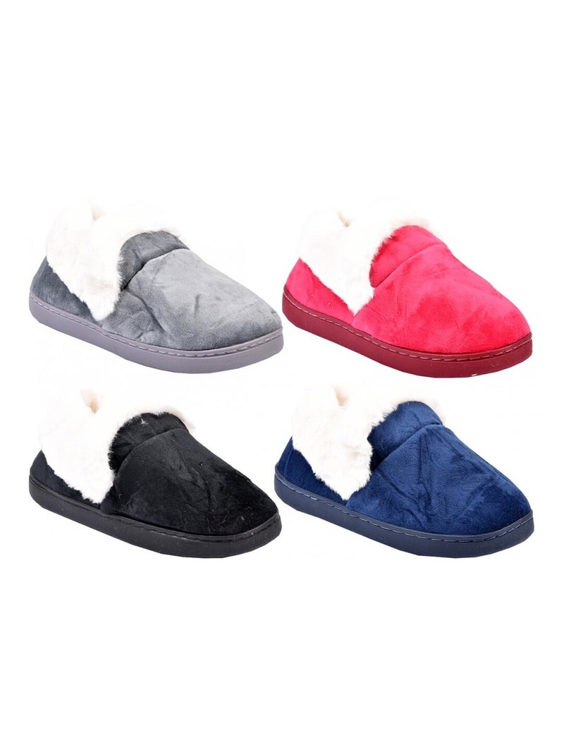 PANTOUFLE Femme Chausson COCOONING Bleu marine - Kiabi