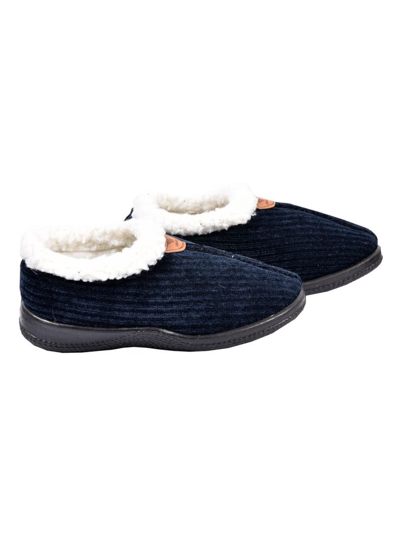 PANTOUFLE Femme Chausson COCOONING Bleu marine - Kiabi