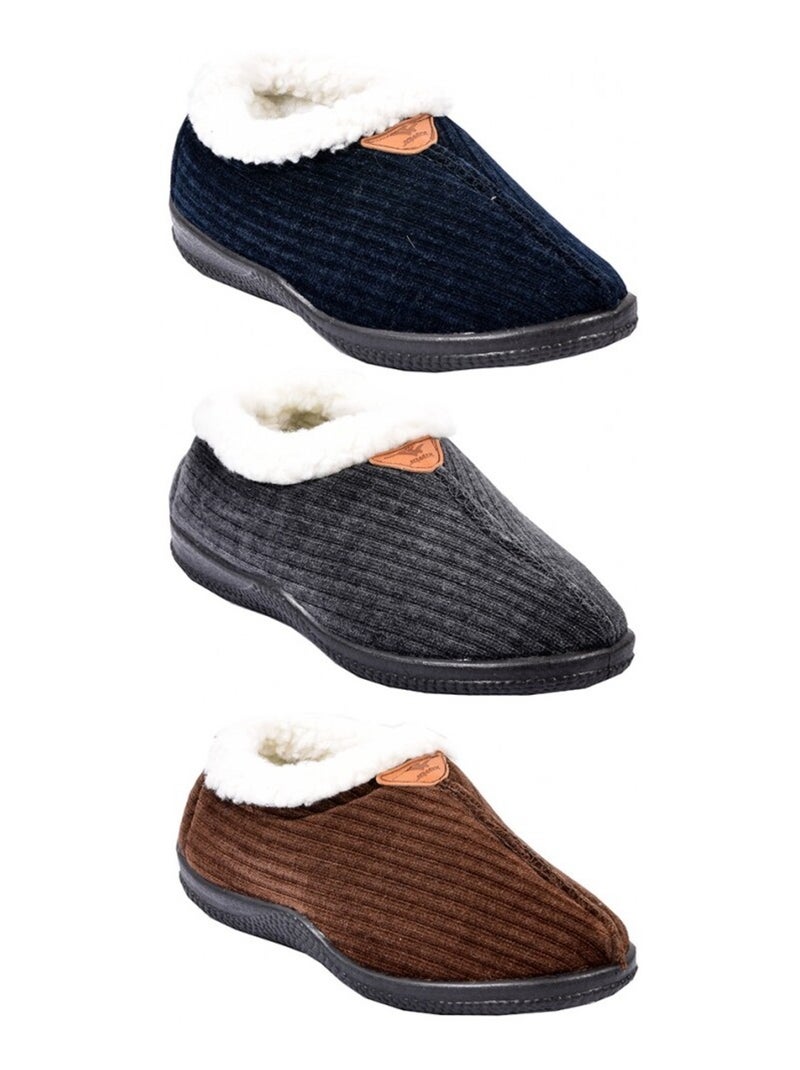 PANTOUFLE Femme Chausson COCOONING Bleu marine - Kiabi