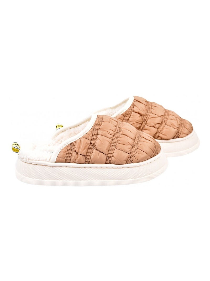 PANTOUFLE Femme Chausson COCOONING Camel - Kiabi