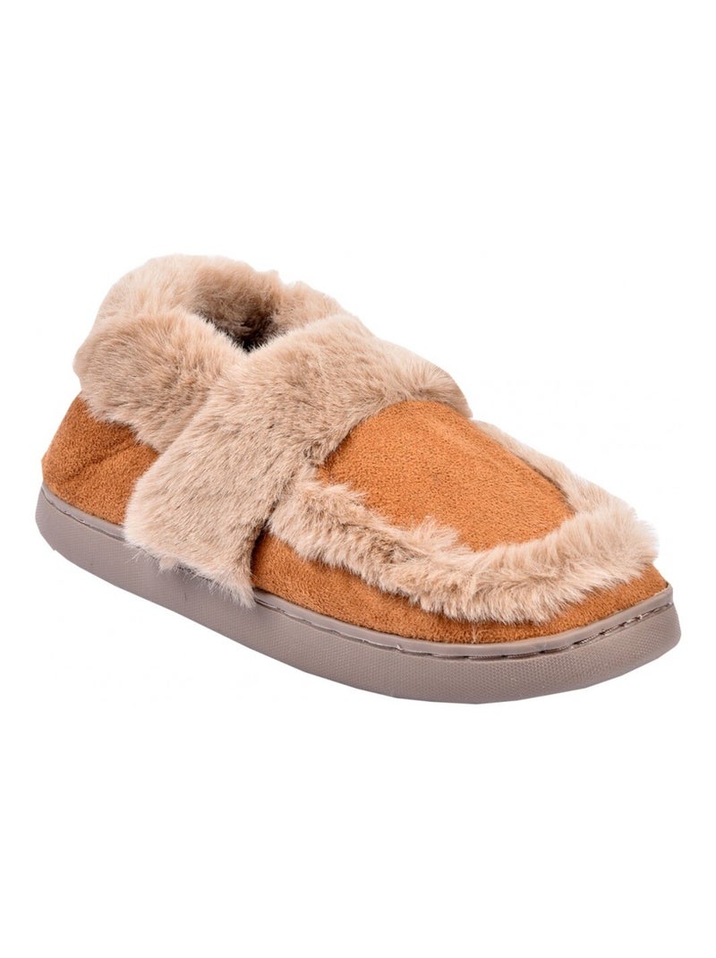 PANTOUFLE Femme Chausson COCOONING Camel - Kiabi