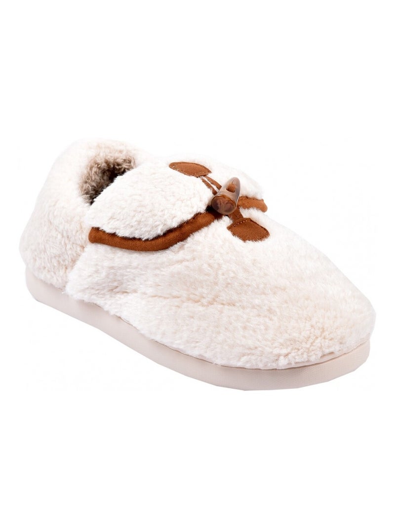 PANTOUFLE Femme Chausson COCOONING Ecru - Kiabi