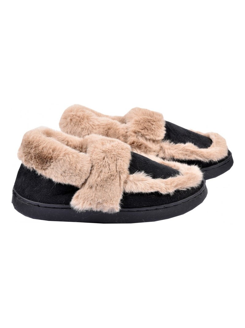 PANTOUFLE Femme Chausson COCOONING Noir - Kiabi