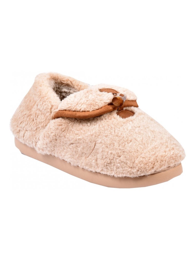 PANTOUFLE Femme Chausson COCOONING Taupe - Kiabi