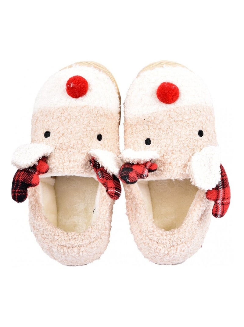 PANTOUFLE Femme Chausson Fantaisie Beige/Blanc Perlé/Platine - Kiabi