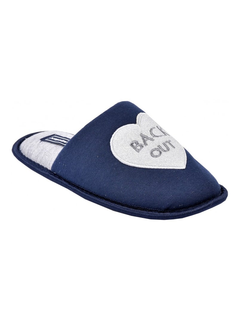 PANTOUFLE Femme Chausson Fantaisie Bleu marine - Kiabi
