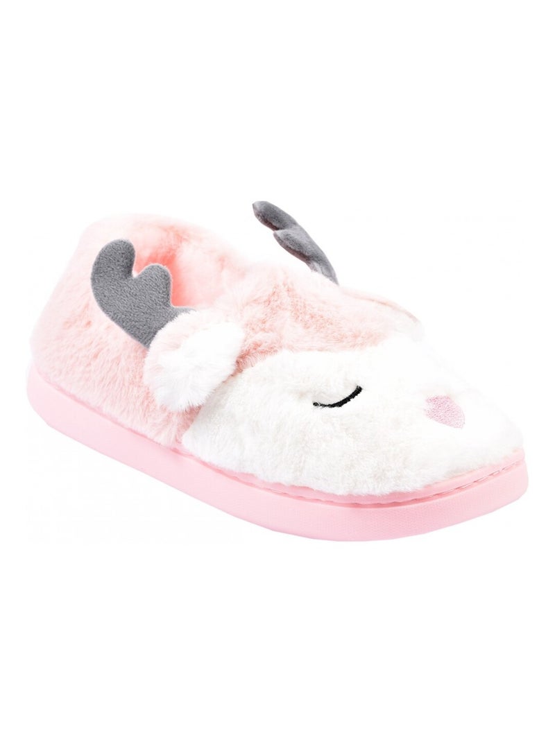 PANTOUFLE Femme Chausson Fantaisie Rose - Kiabi
