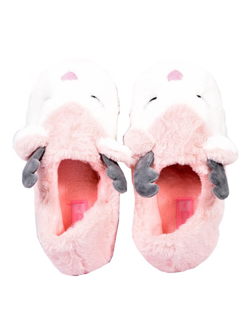 PANTOUFLE Femme Chausson Fantaisie Rose - Kiabi